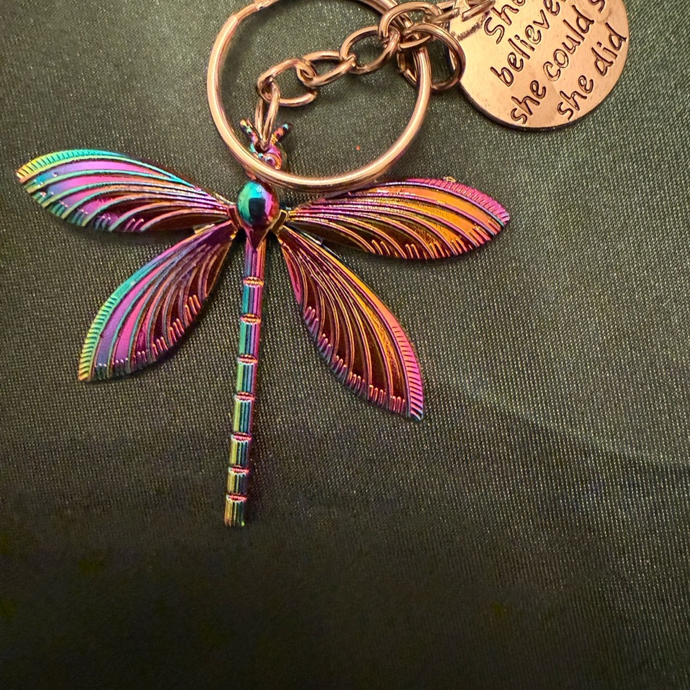 Colorful Dragonfly Keychain